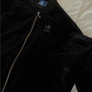 Adidas gently used suede sweatsuit